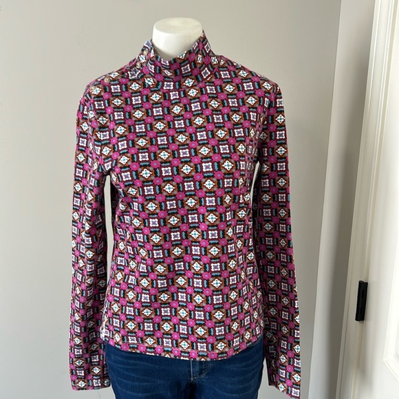 Maeve Anthropologie Button Shoulder Turtleneck Long Sleeves Blouse Top Sz M - Picture 4 of 14